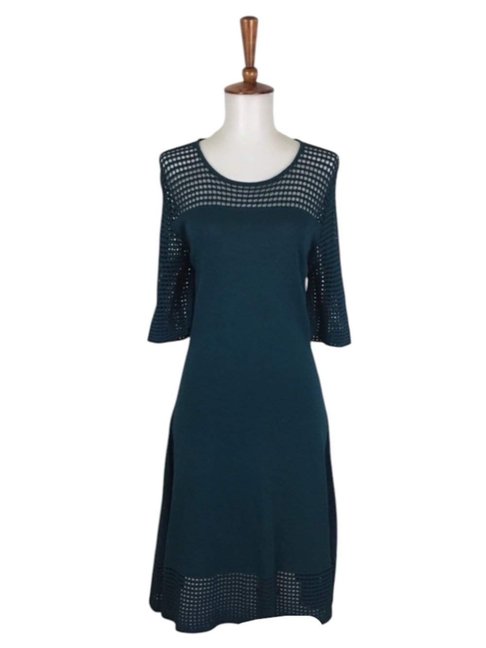 Nanette Lepore Shift Dress‎ Women’s L Teal Cut Out Short Sleeve Casual Preppy